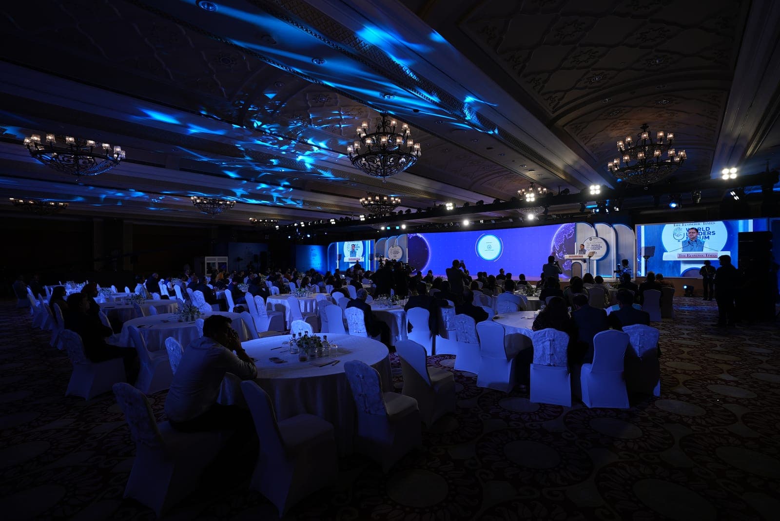 The Taj Palace ballroom during a session