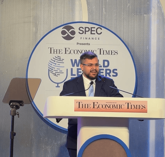 Karan Dinesh Singh Rawat speaking at The Economic Times World Leaders Forum 2026